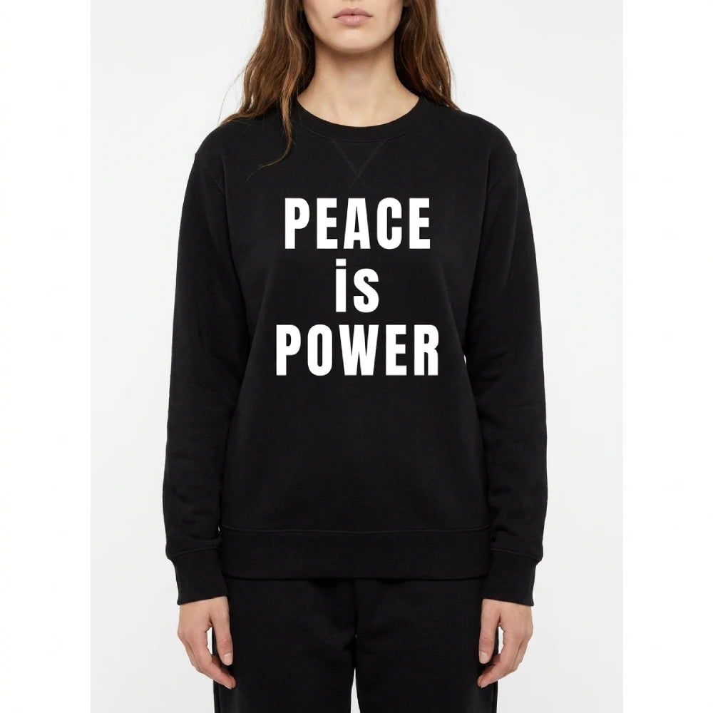 Get Peace Is Power Crewneck Sweatshirt Black