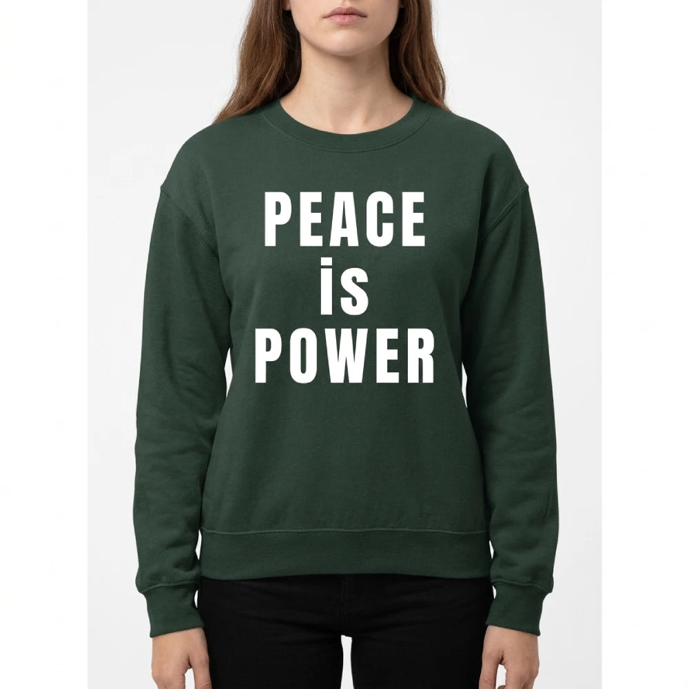 Get Peace Is Power Fleece Sweatshirt Green 
