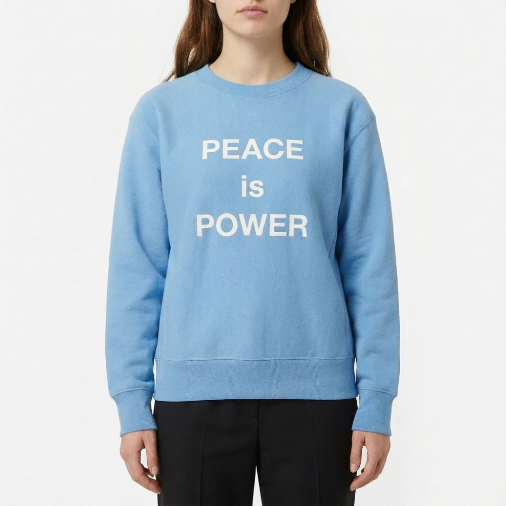 Get Womens Peace Is Power Pullover Sweatshirt Blue