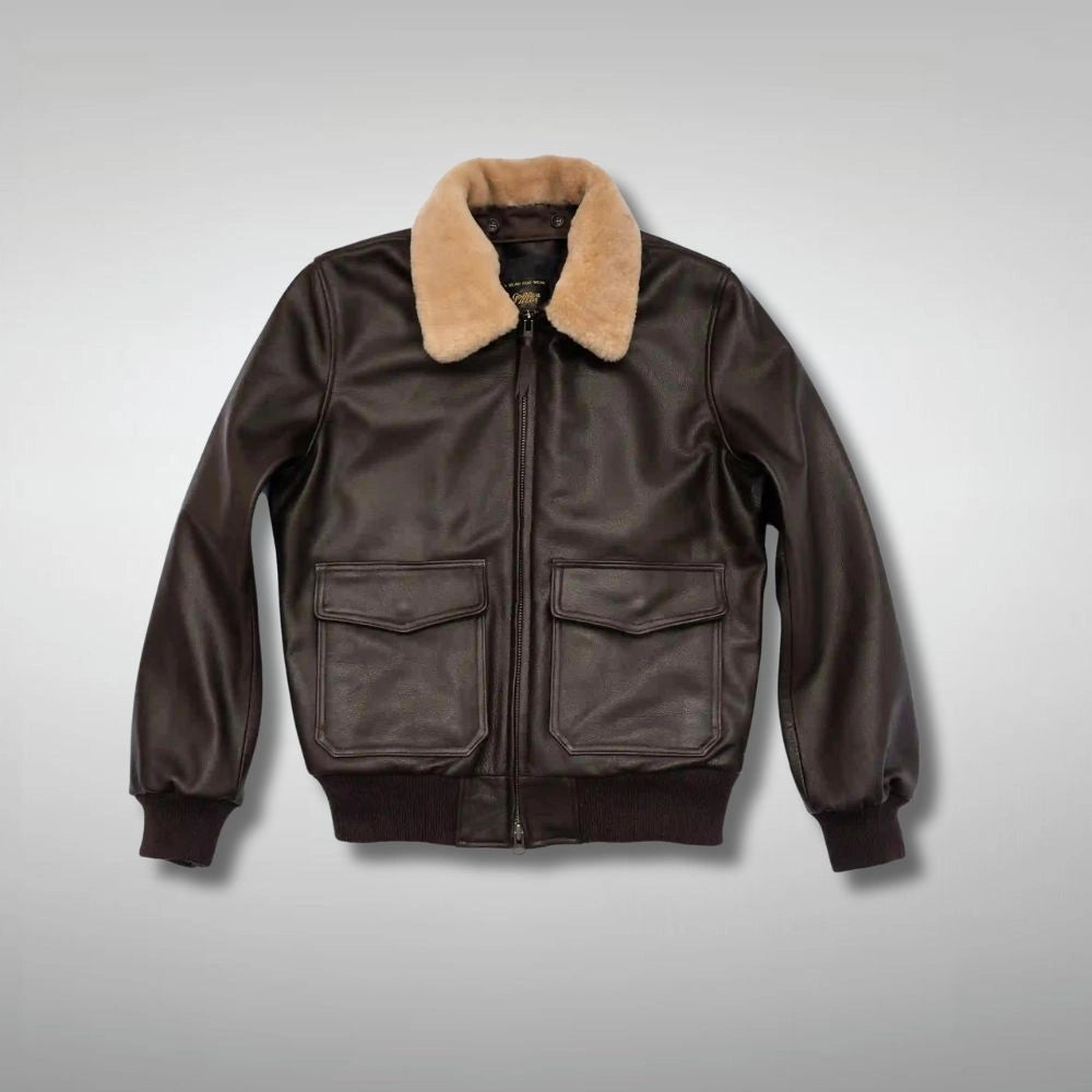 Leather bomber jacket Golden Bear