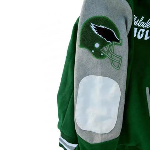 Eagles Varsity Jacket Green and White