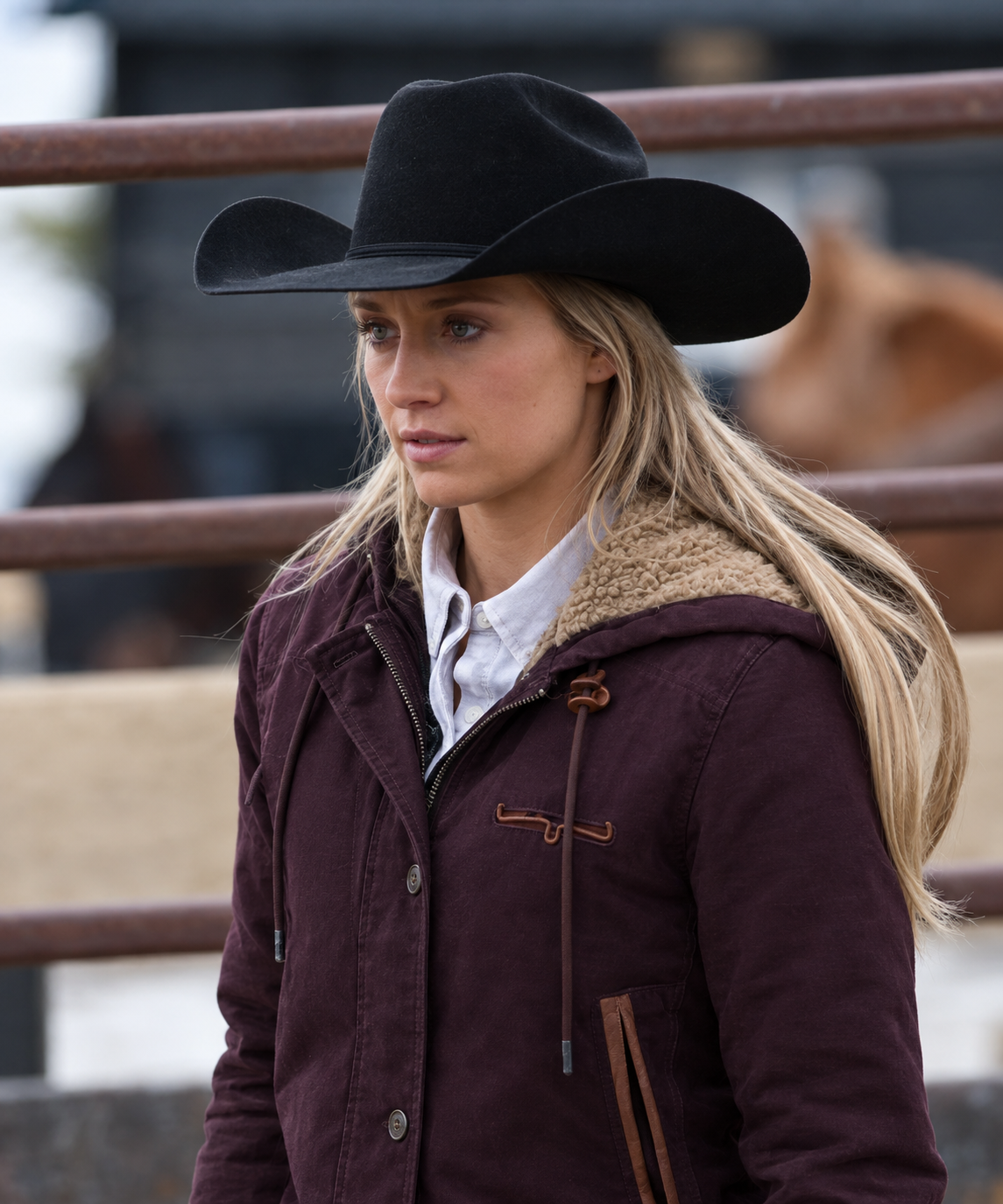 Amy Fleming Inspired Burgundy Heartland Style Western Jacket
