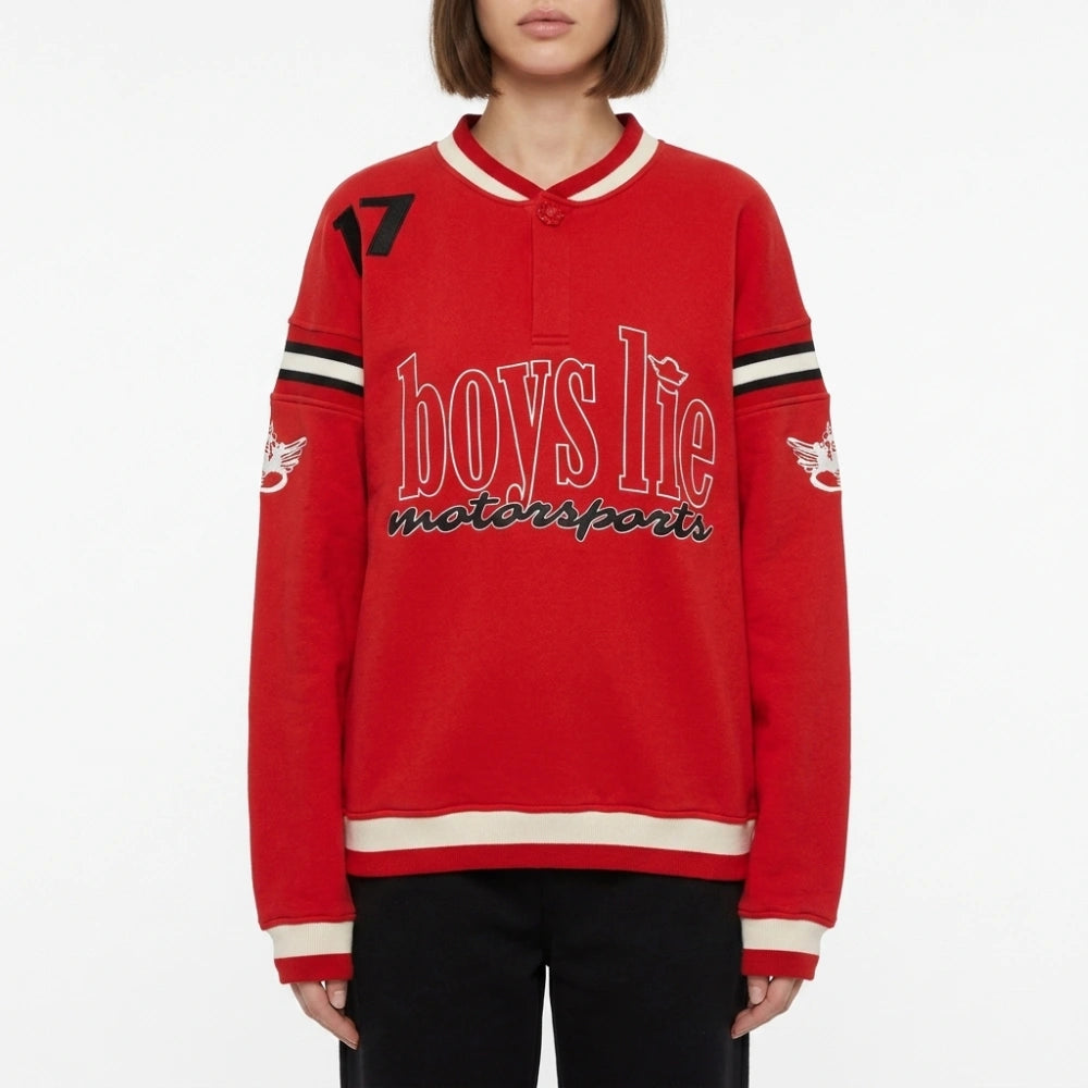 Heart and Hustle Houston S02 Moto Red Sweatshirt