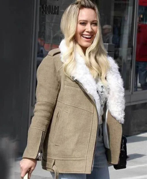 Hilary Duff Camel Cotton Jacket