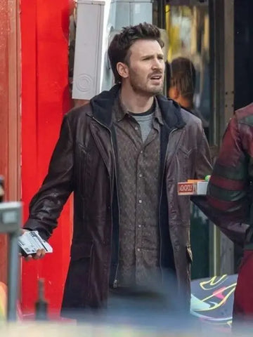 Chris Evans Red One brown jacket