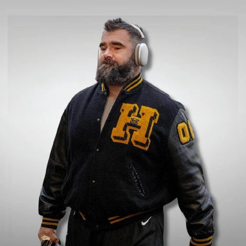 Jason Kelce Black Varsity Jacket