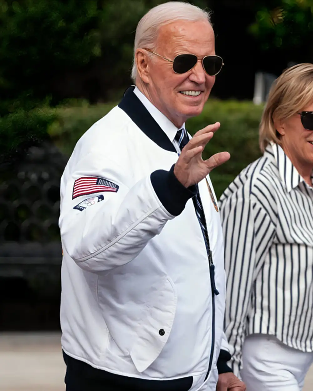 Joe Biden 2024 USA White Bomber Jacket