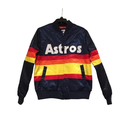 Kate Upton Astros Blue Rainbow Stripe Sweater Jacket