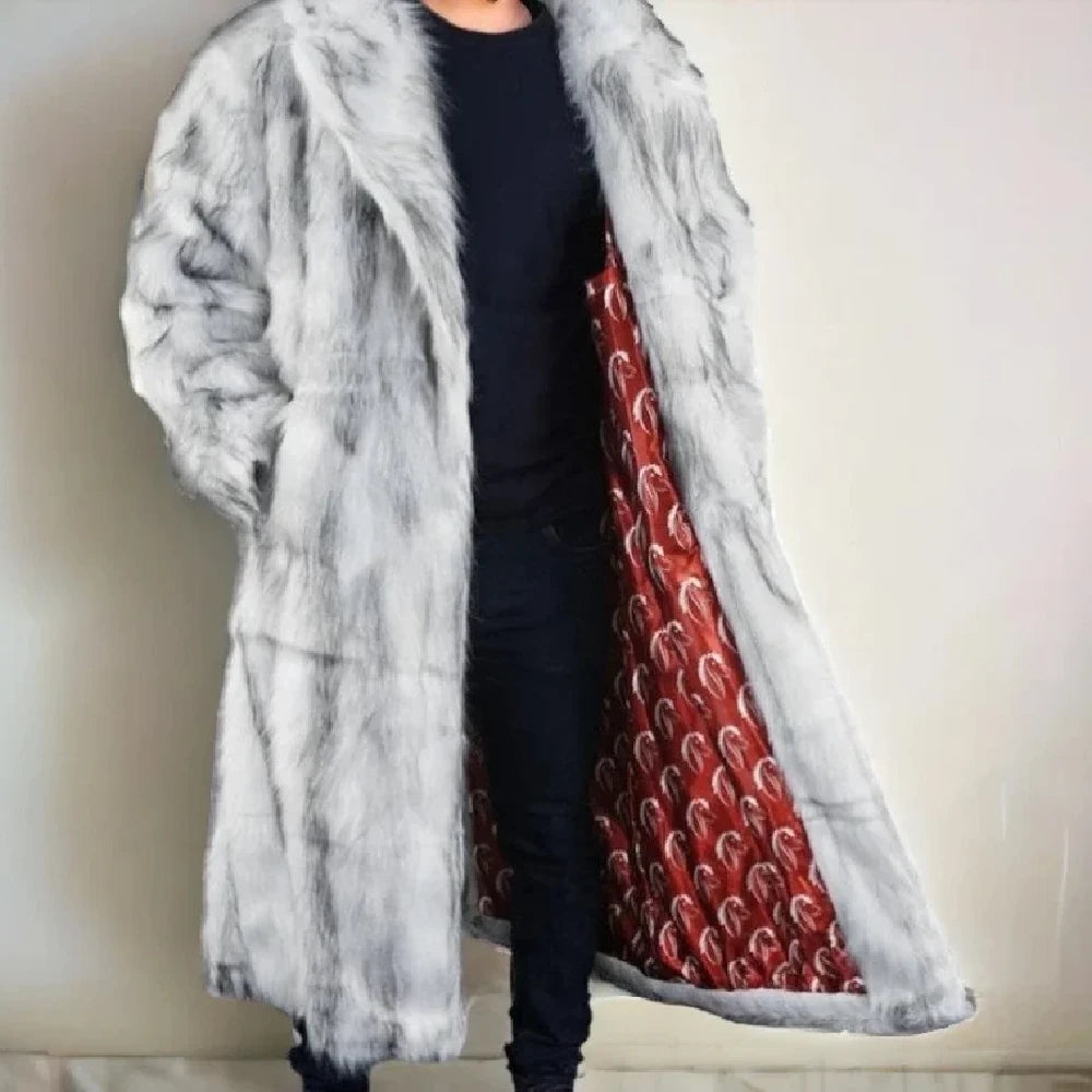 Ryan Gosling White Faux Fur Trench Coat