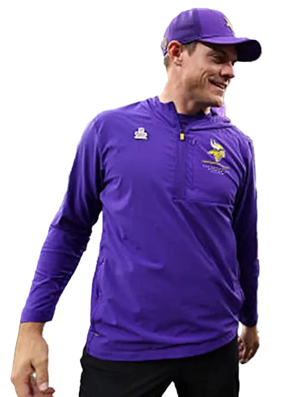 Kevin O’Connell Vikings anorak jacket in purple