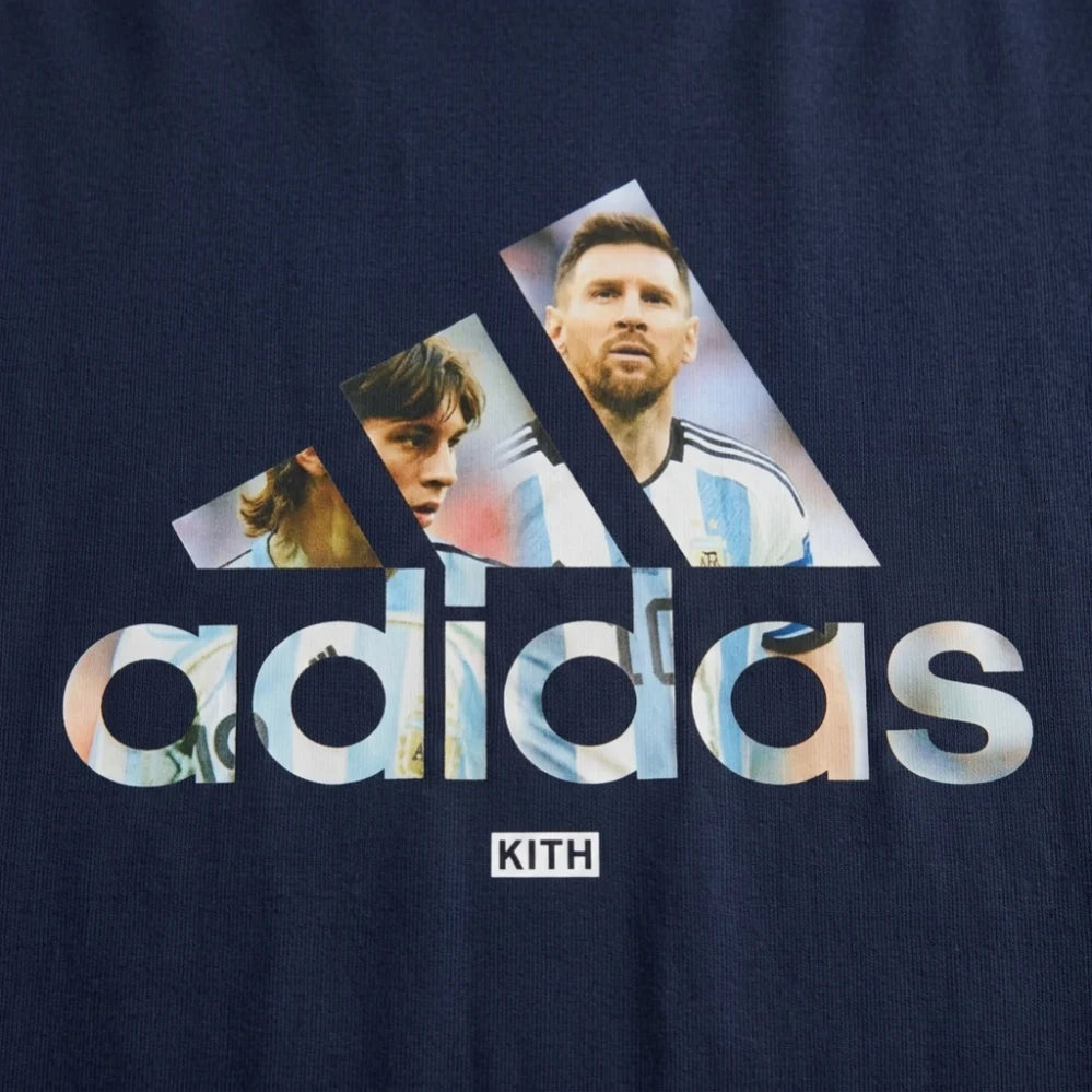 Kith x Messi Adidas Football Graphic Navy Tee