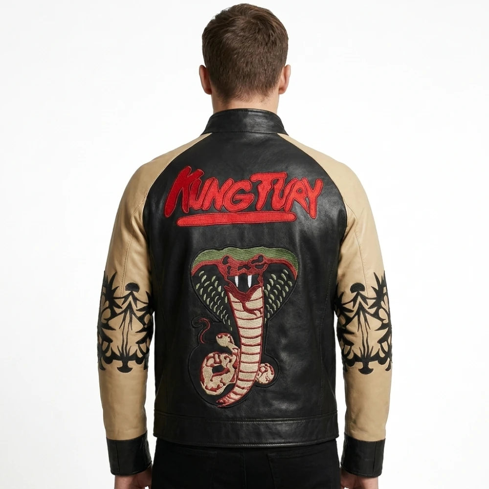 Kung Fury Cobra Bomber Leather Jacket
