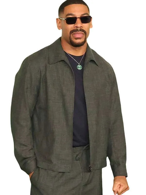 Lanterns S01 Aaron Pierre Grey Premiere Jacket