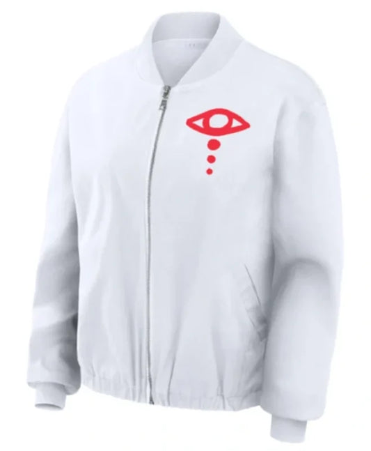 Liv Morgan 2026 Watch Me LIV White Denim Bomber Jacket