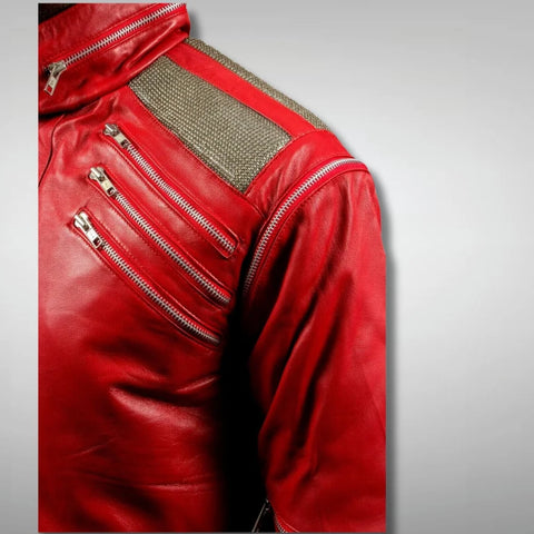 MJ Beat It Red Leather Jacket