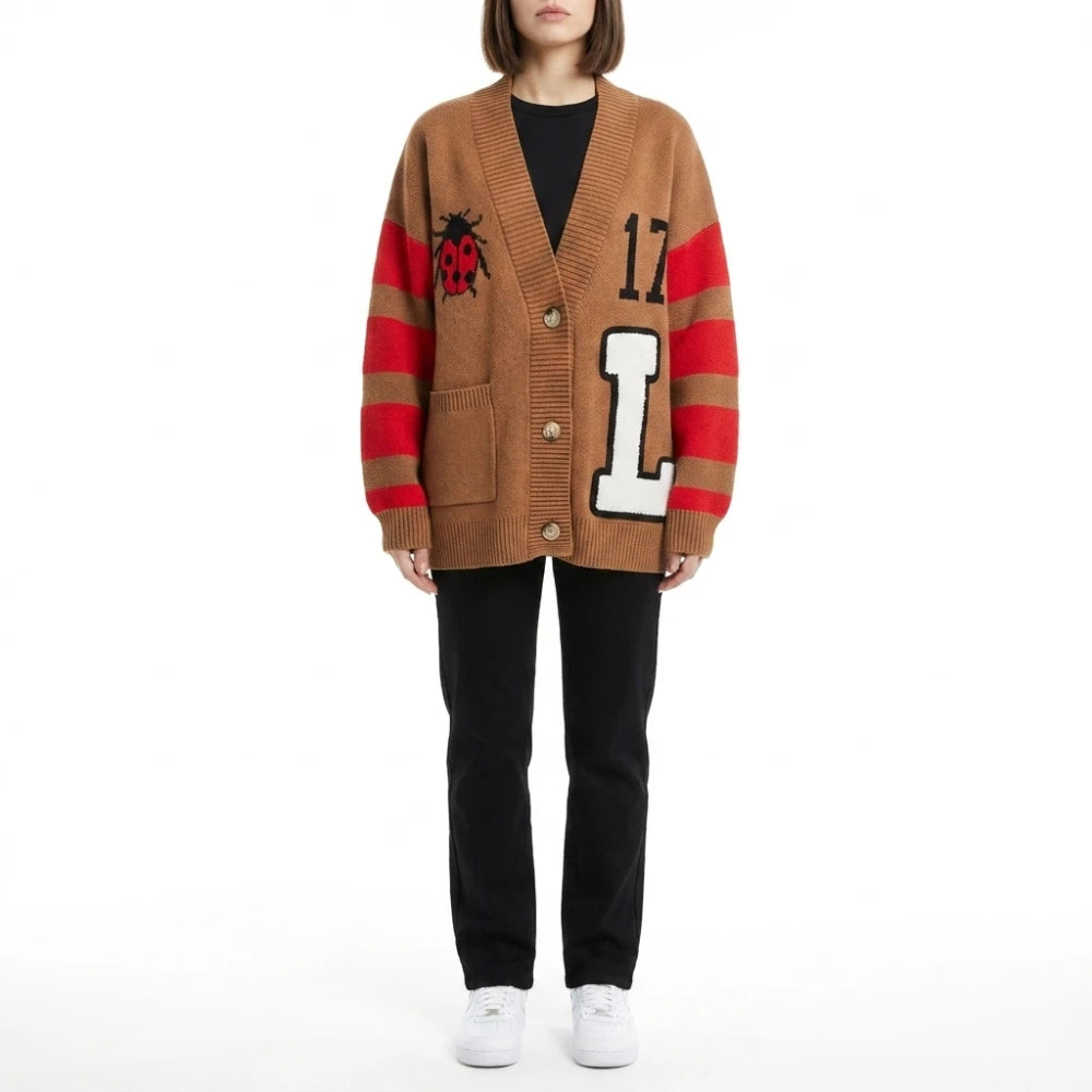 Survival of the Thickest S3 Mavis Beaumont Ladybug Print Cardigan