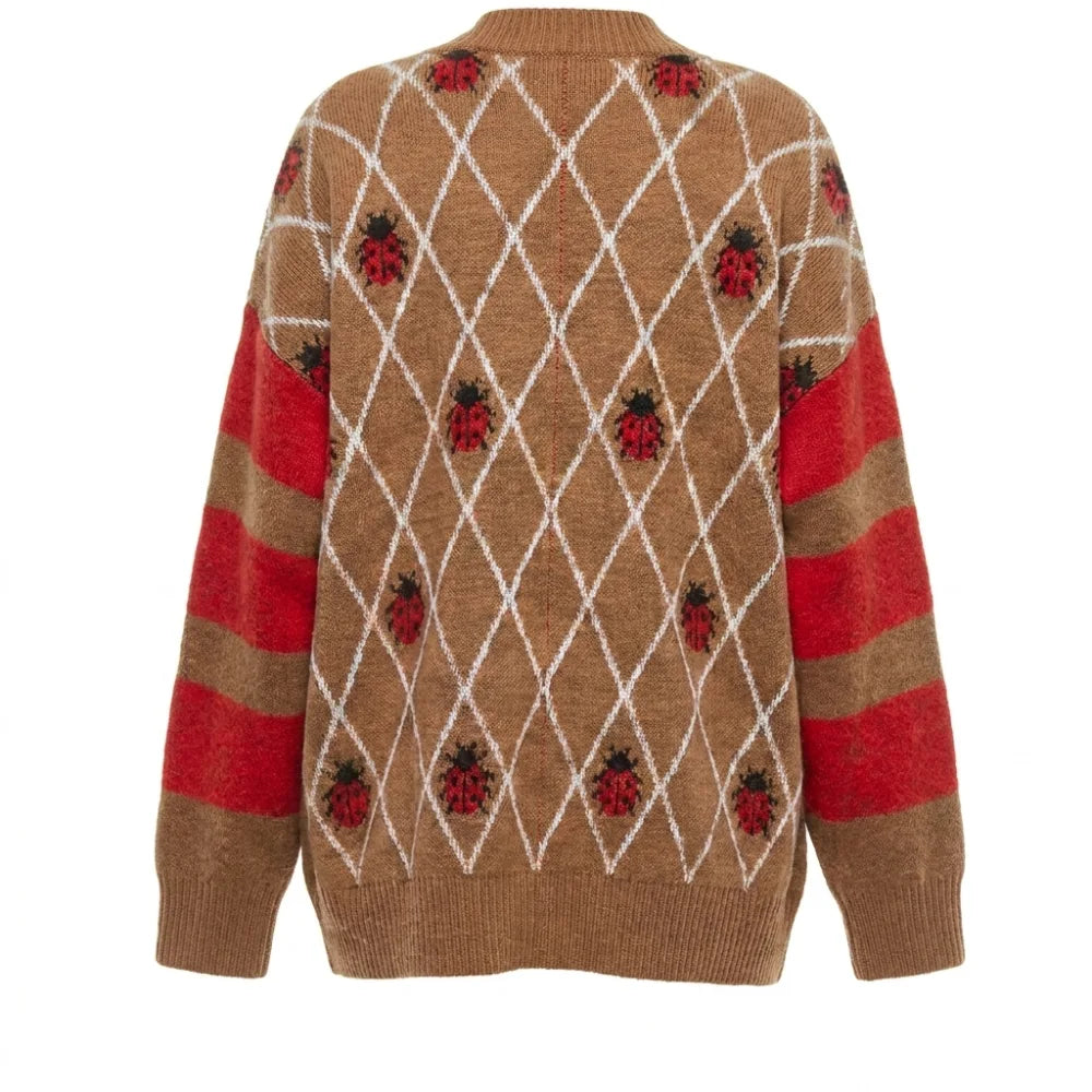 Survival of the Thickest S3 Mavis Beaumont Ladybug Print Cardigan