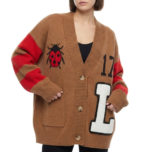 Survival of the Thickest S3 Mavis Beaumont Ladybug Print Cardigan