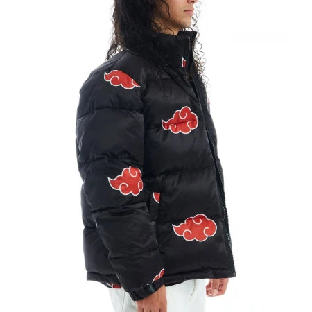 Akatsuki Naruto Black Puffer Jacket