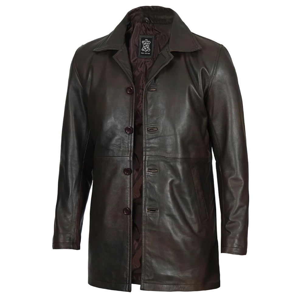 Mens Brown Two Button Coat