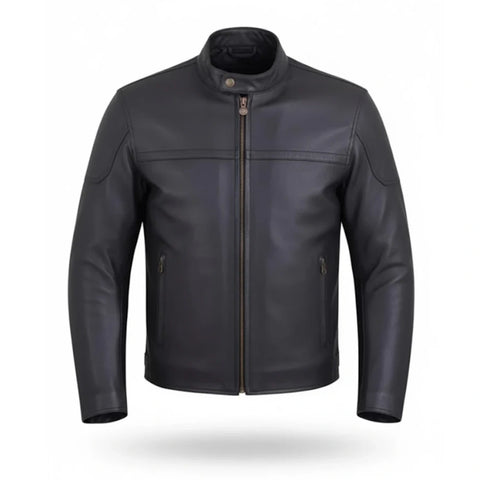 Mens Leather Motorcycle Riding Jacket
