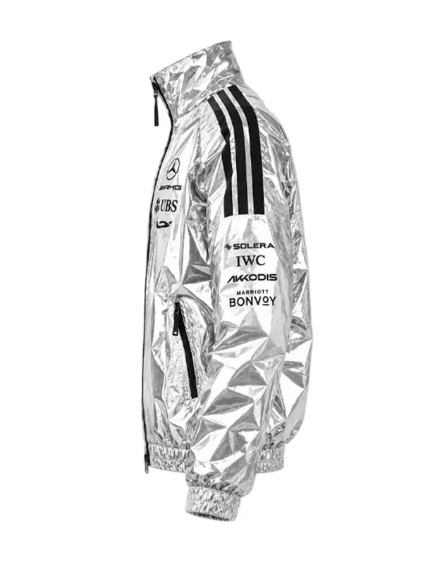 Mercedes AMG Petronas F1 Metallic Silver Racing Jacket