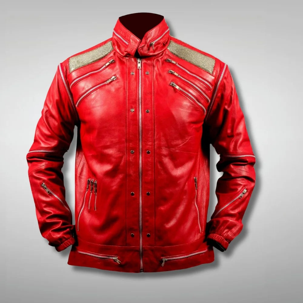 MJ  Red Beat It Leather Jacket