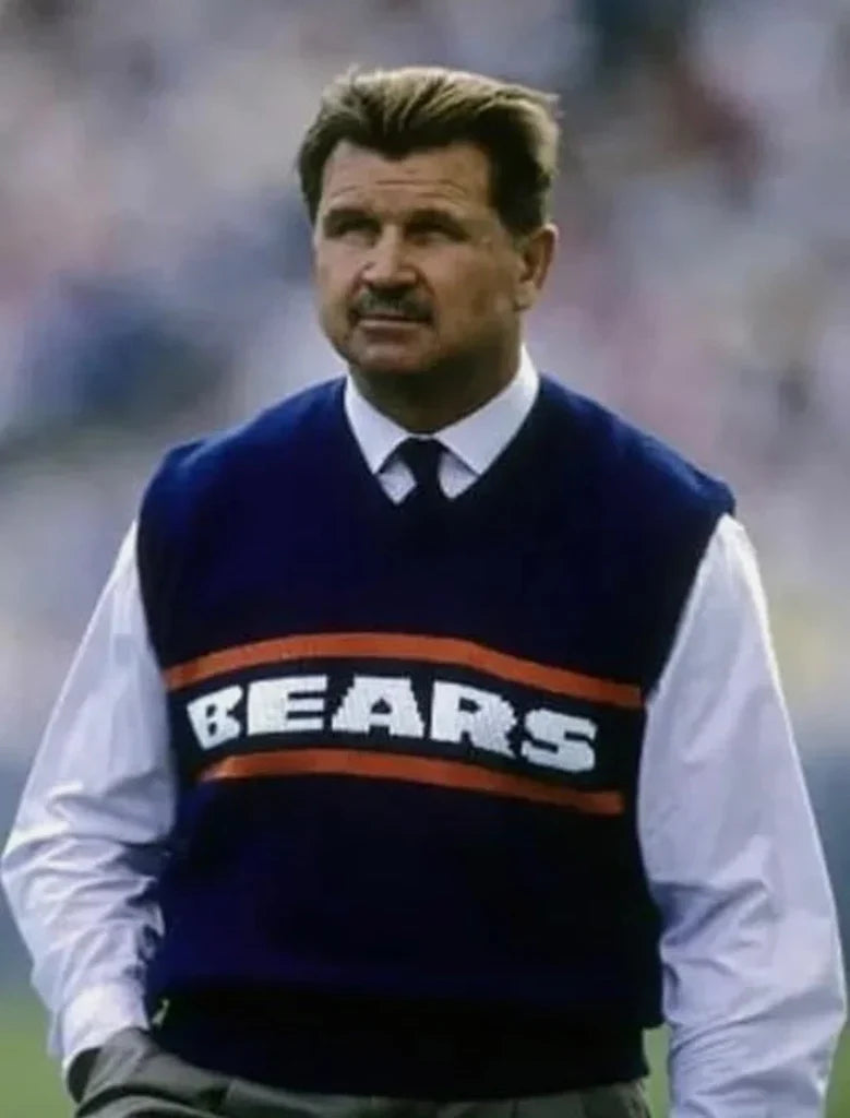 Mike Ditka Chicago Knitted Vest Bears Sweater