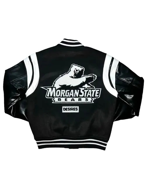 Morgan State HBCU Pride Black Varsity Bomber Jacket