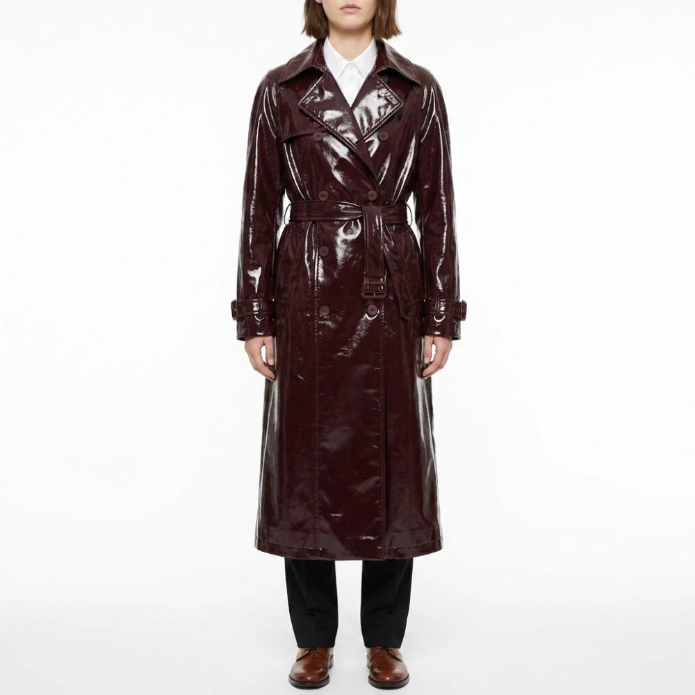 NYC 2026 Meryl Streep Leather Trench Coat