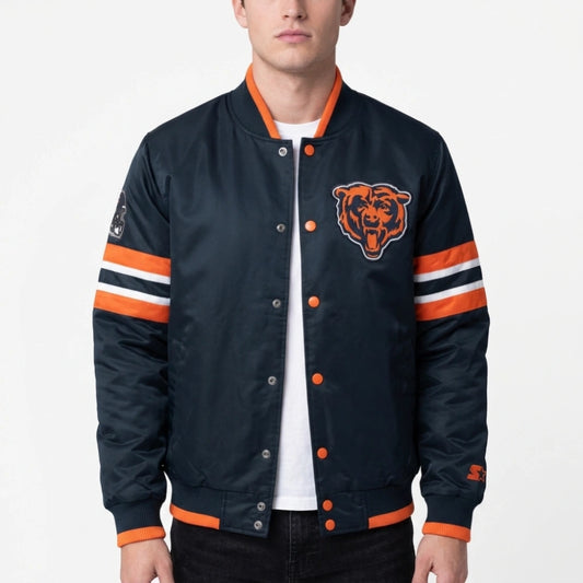 Navy Chicago Bears Scout Varsity Jacket