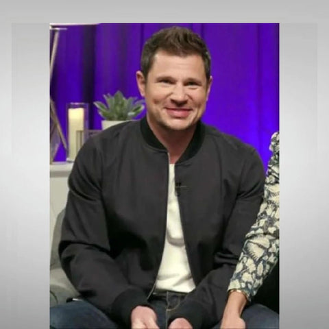 Nick Lachey Love Is Blind Black Bomber Jacket