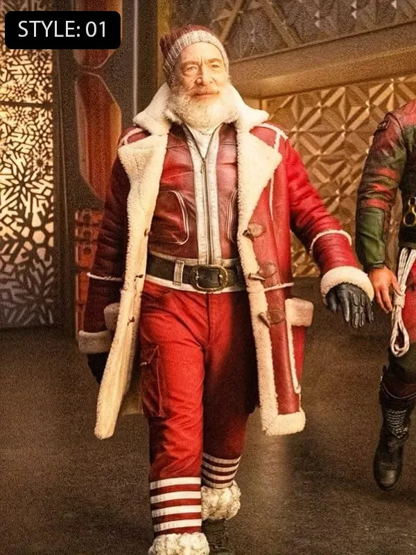 Nick Red One Santa leather coat