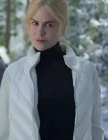 Nicole Kidman A Family Affair 2024 White Puffer Jacket