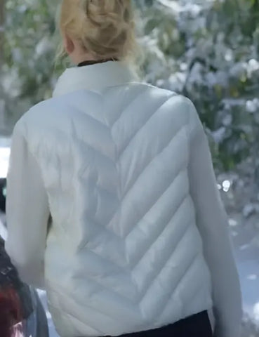 Nicole Kidman A Family Affair 2024 White Puffer Jacket