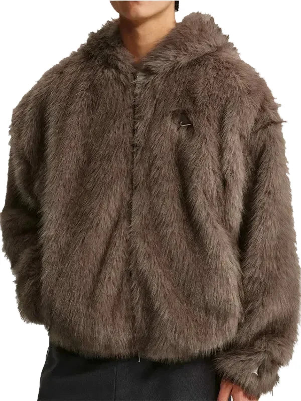 Nike x Ja Morant Faux Fur Hooded Jacket