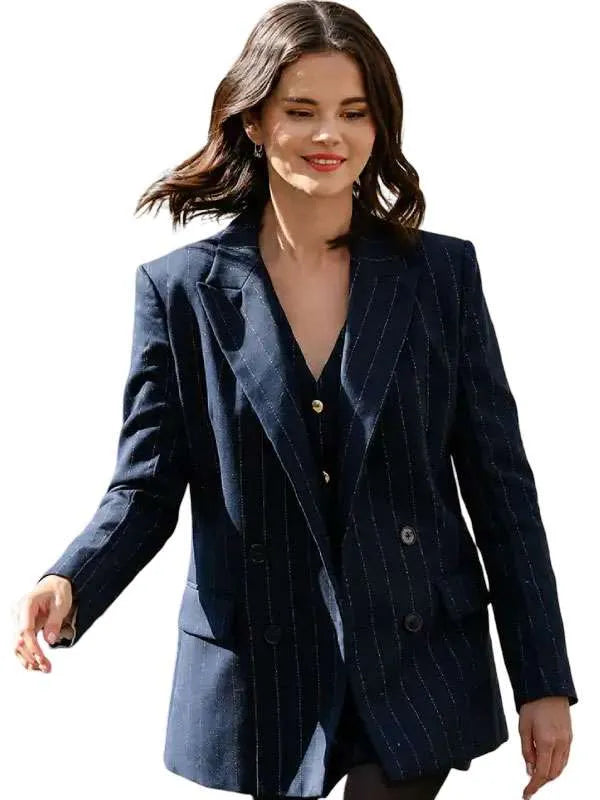 Mabel Mora Blue Pinstripe Blazer