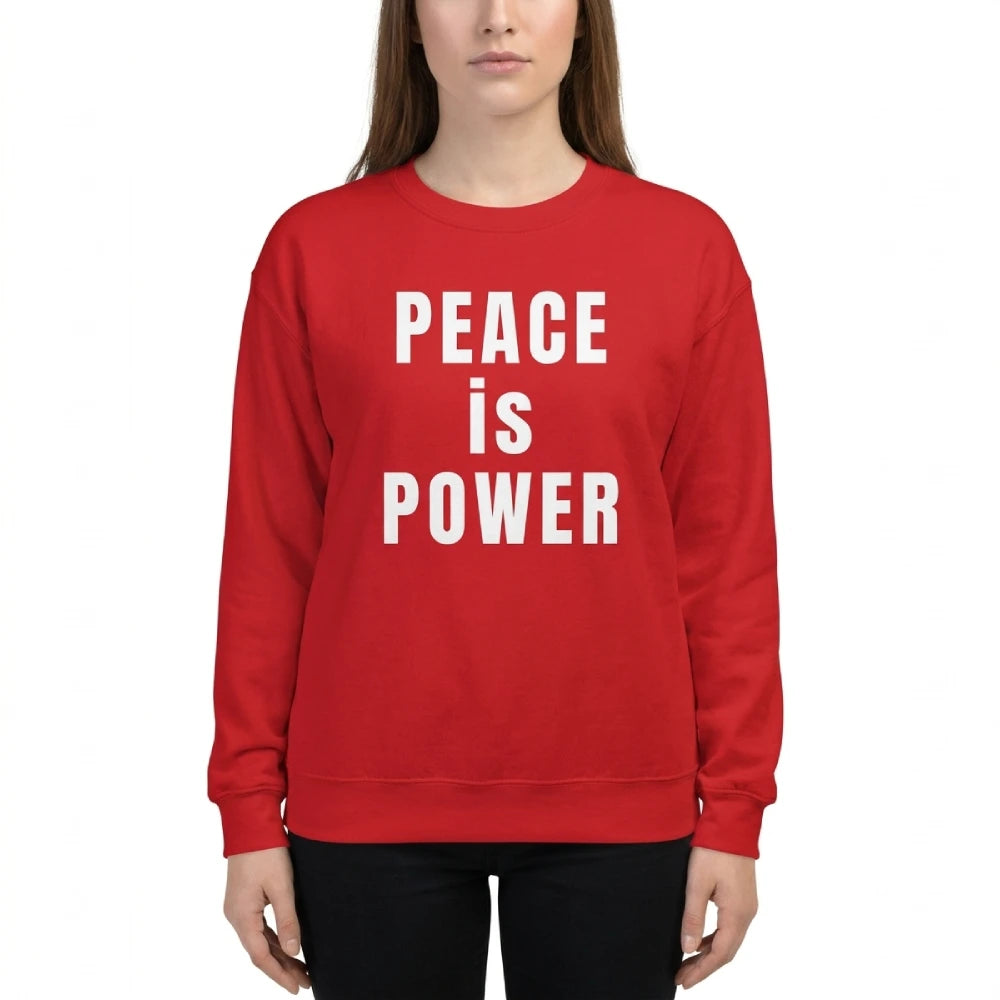 Order Unisex Peace Is Power Sweatshirt Red