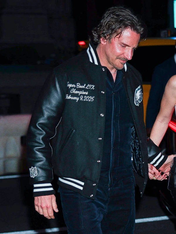 Philadelphia-Eagles-Bradley-Cooper-Black-Varsity-Jacket