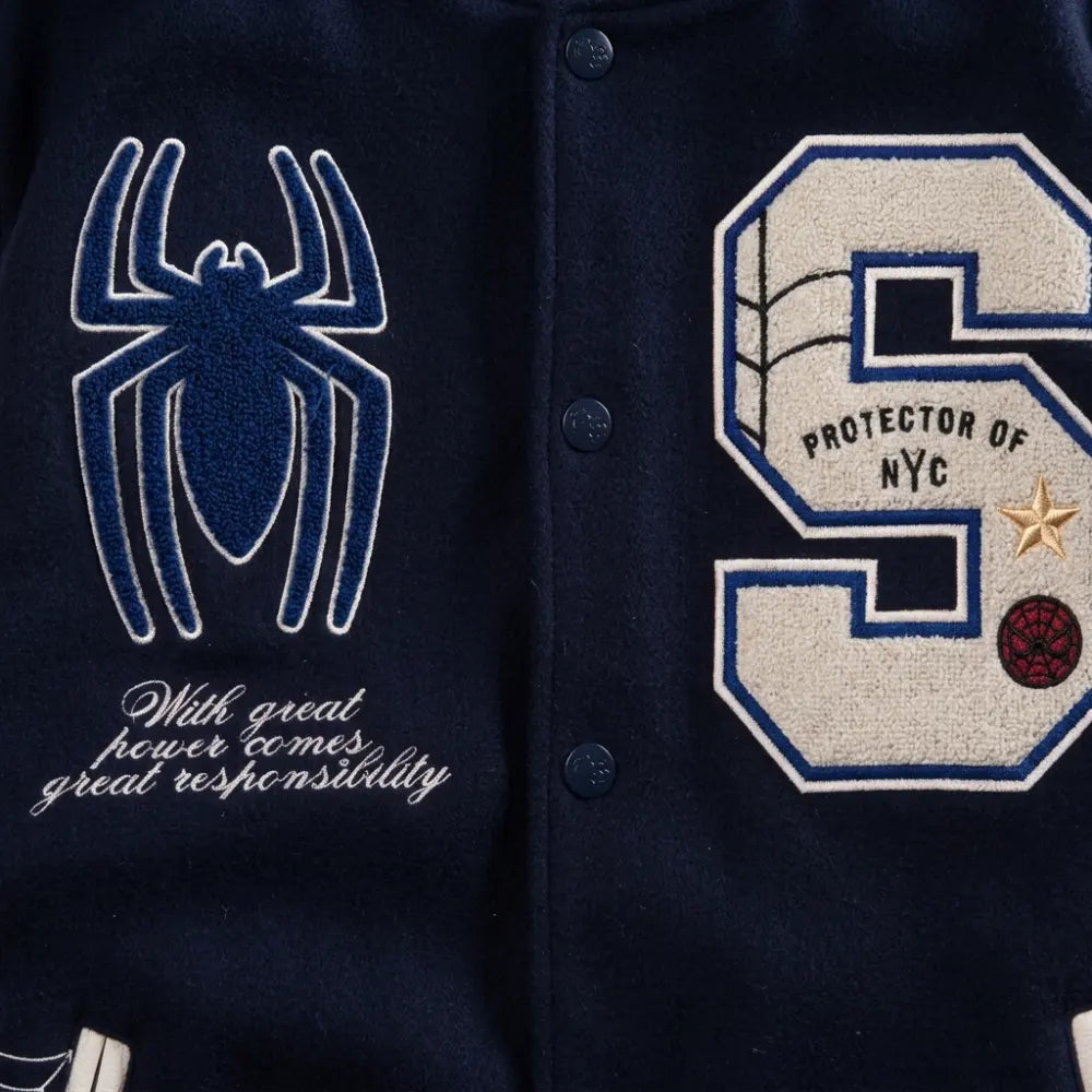 Protector Of NYC Navy And Butter Letterman Jacket