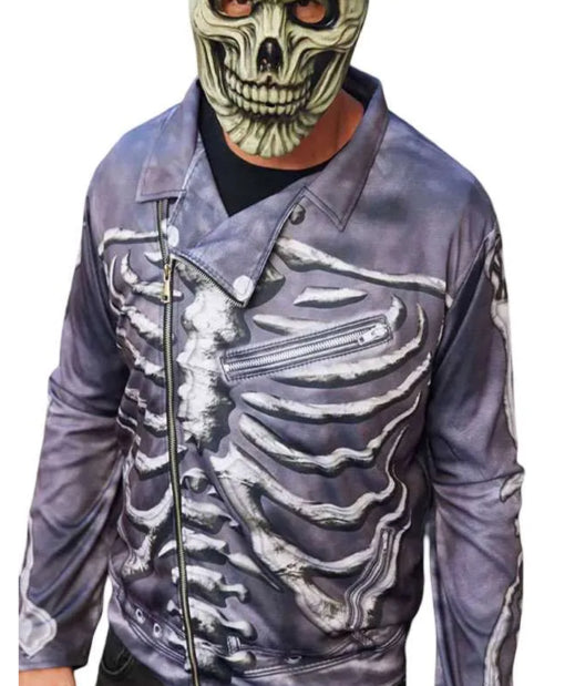 Purple Skeleton Leather Jacket