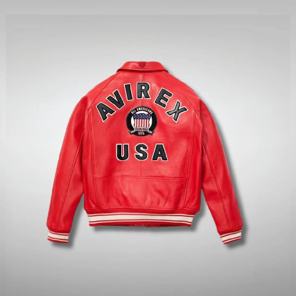 Avirex Red leather jacket