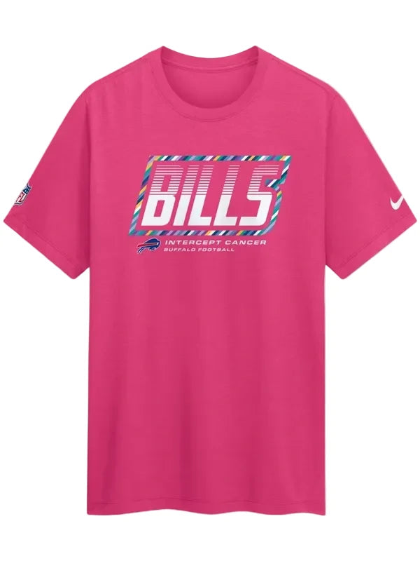 Buffalo Bills 2026 pink football T-shirt front view