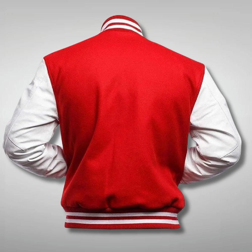 Red and White Bomber Jacket 