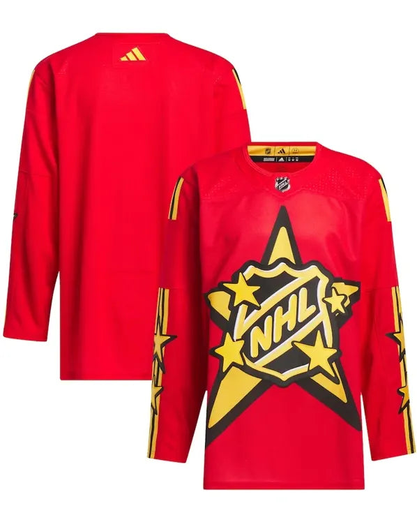 Red Justin Bieber NHL All Star Jersey