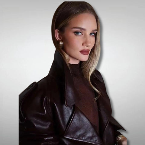 Rosie Huntington Whiteley PFW Brown Jacket