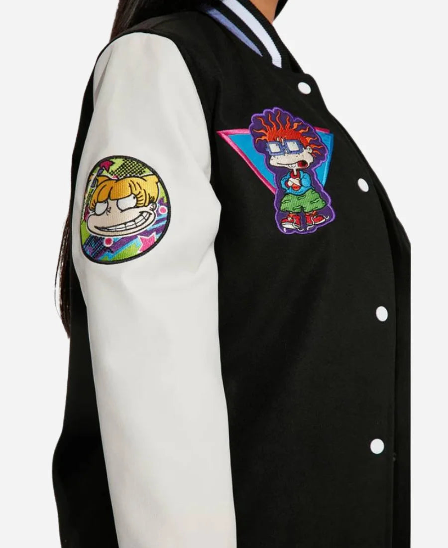 Rugrats-Black-And-White-Varsity-Jacket