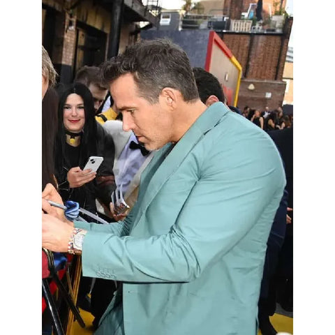 Ryan Reynolds Deadpool Wolverine Blue Suit