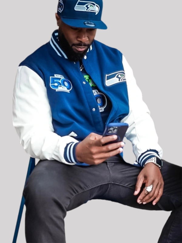 Seattle-Seahawks-50th-Season-Jacket-Blue-White