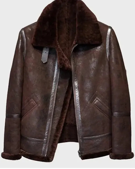Shawn SF Brown Shearling Leather Jacket